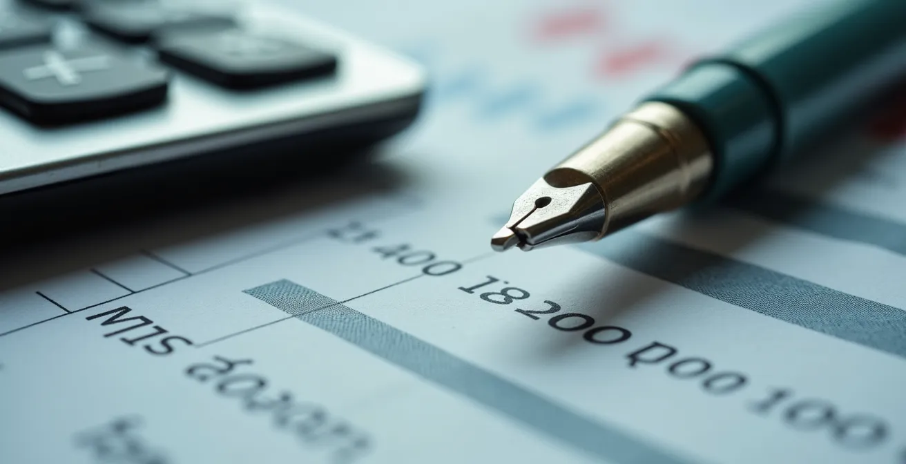 Vue macro de calculatrice et documents financiers automobiles