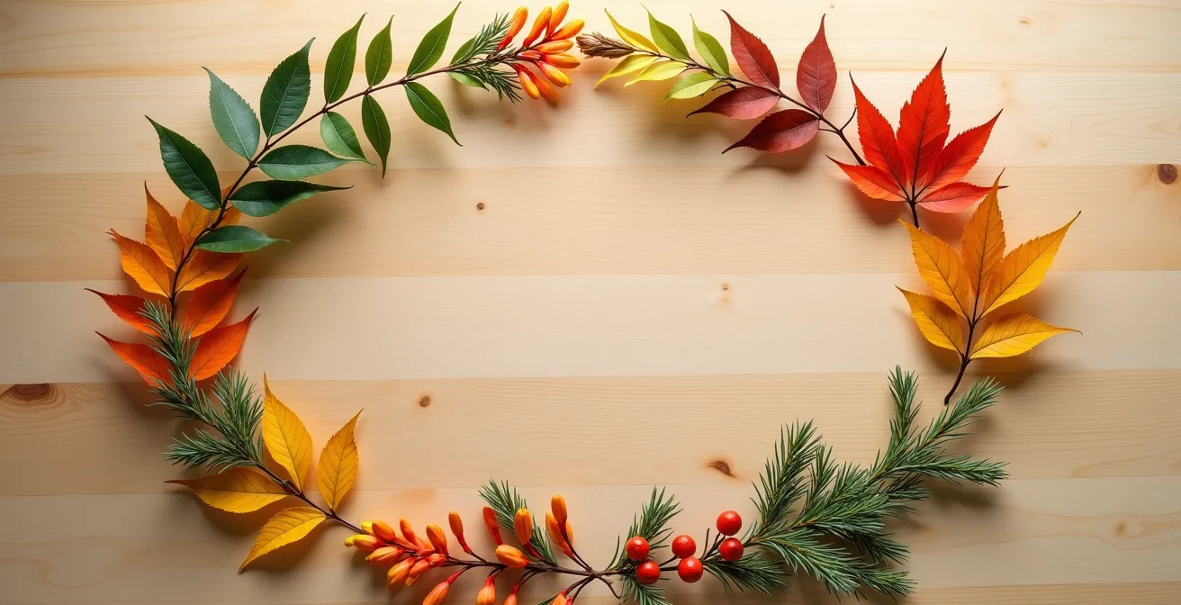 Calendrier symbolique avec points de révision marqués dans un environnement résidentiel québécois