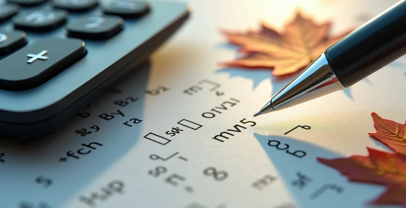 Calculatrice et documents financiers montrant l'analyse du coût d'opportunité d'un financement à 0%