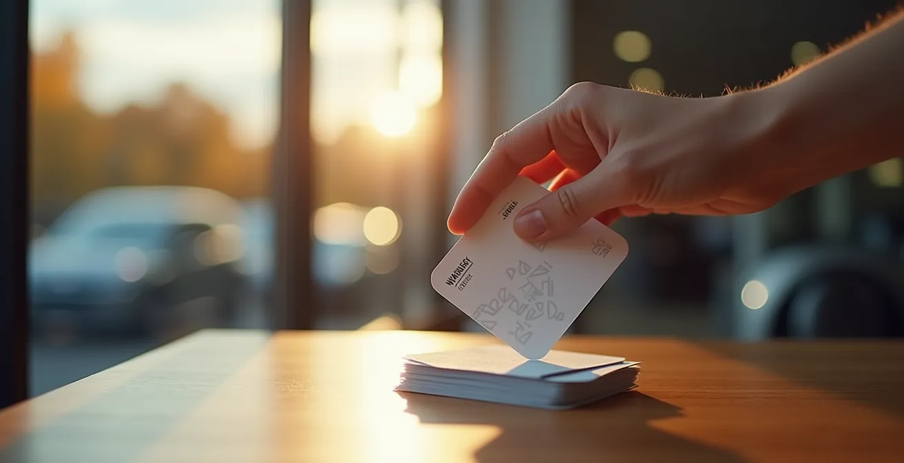 Client confiant refusant poliment des options supplémentaires chez le concessionnaire