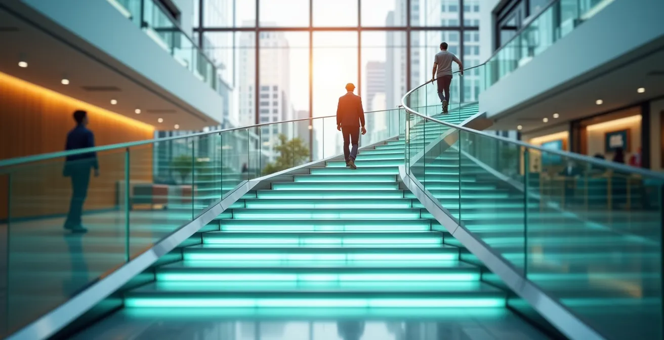 Graphique ascendant montrant l'évolution d'un score de crédit sur 6 mois