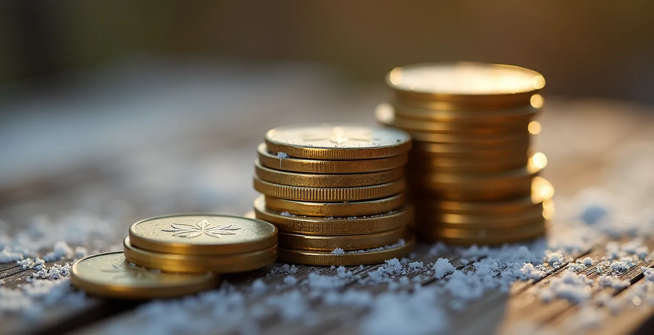 Représentation visuelle des deux méthodes de remboursement de dettes avec pièces de monnaie et graphiques