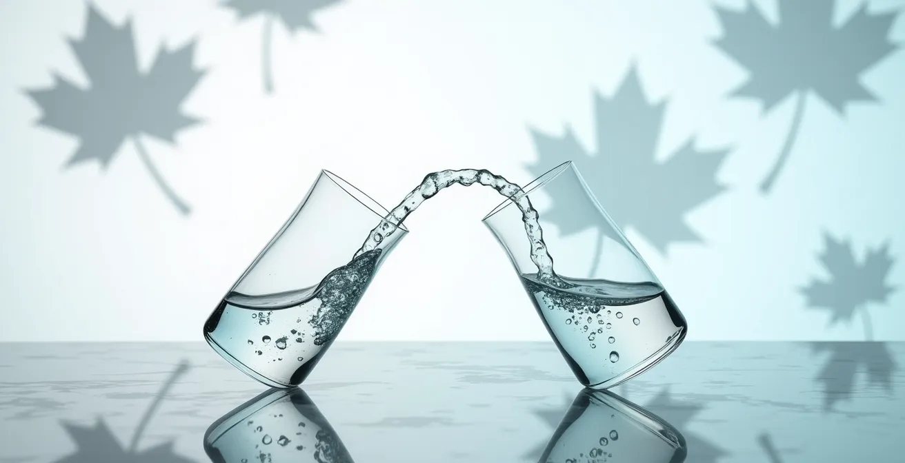 Illustration conceptuelle du transfert entre comptes d'épargne avec flèches et symboles financiers abstraits