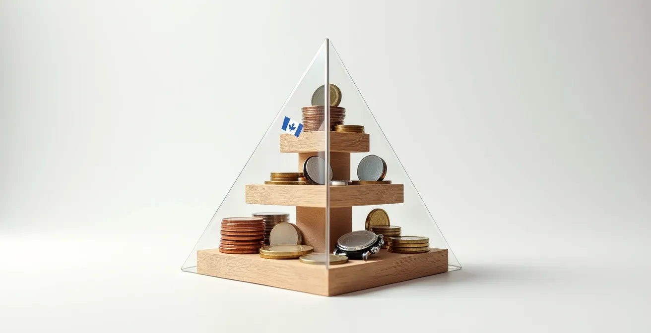 Pyramide visuelle des niveaux de contreparties pour une campagne de sociofinancement réussie